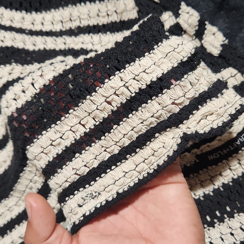 Craft Kids Black and White Striped Button Down Shirt - Picture 5 of 6